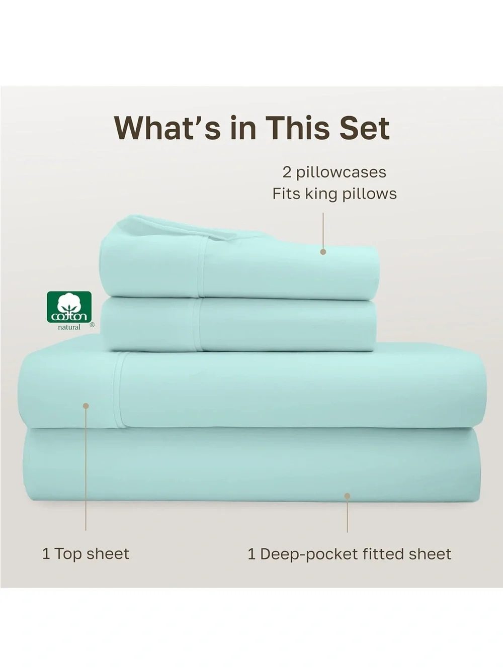 California Design Den Sheet Set Twin XL Seafoam